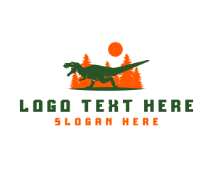 Fossil - Prehistoric Tyrannosaurus Dinosaur logo design