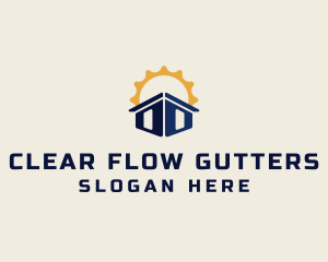 Gutter - Modern Home Abstract Sun logo design