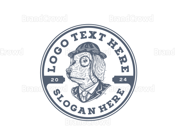 Dog Monocle Gentleman Logo