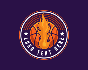 Athlete - Basketball Fire Hoop logo design