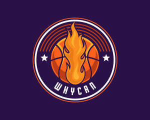 Basketball Fire Hoop Logo