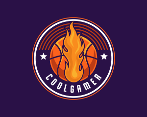 Flame - Basketball Fire Hoop logo design