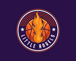 Player - Basketball Fire Hoop logo design