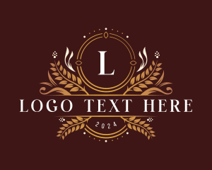 Vip - Luxury Floral Crest logo design