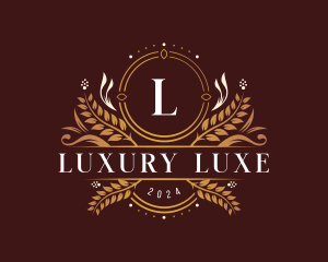 Luxury Floral Crest logo design