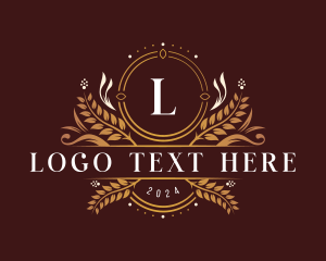 Luxury Floral Crest logo design