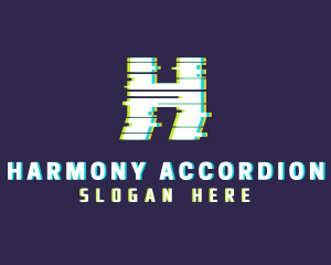 Anaglyph Game Letter H logo design