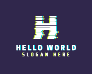 Anaglyph Game Letter H logo design