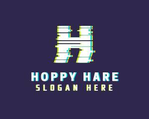 Anaglyph Game Letter H logo design