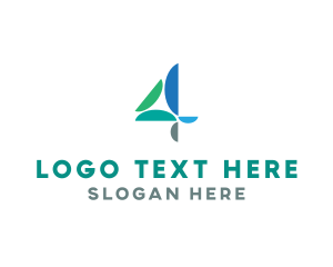 Fresh - Colorful Shape Number 4 logo design