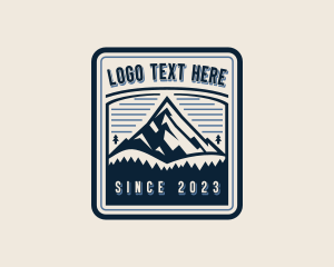 Hiker - Hiking Mountain Summit logo design