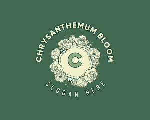 Chrysanthemum - Garden Wreath Flowers logo design