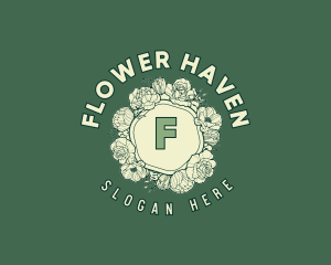 Garden Wreath Flowers logo design