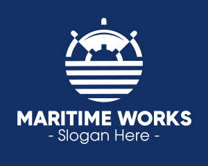 Nautical Ship Wheel logo design