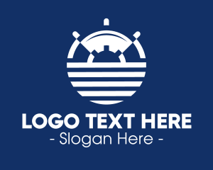 Stripes - Nautical Ship Wheel logo design