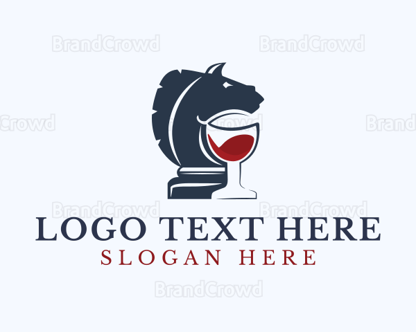 Knight Chess Piece Wine Logo