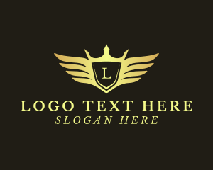 Heraldry - Golden Royal Wings logo design