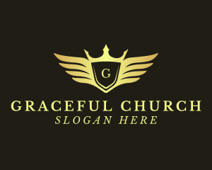 Shield - Golden Royal Wings logo design