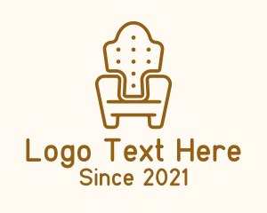 Chair - Brown Cushion Armchair logo design