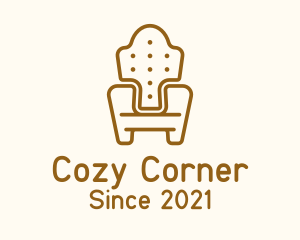 Armchair - Brown Cushion Armchair logo design