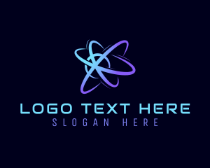 Proton - Scientific Technology Atom logo design