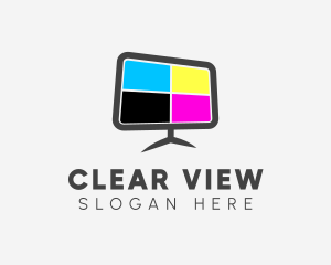 Screen - Television Color Display logo design