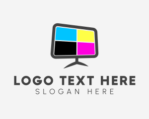 Monitor - Television Color Display logo design
