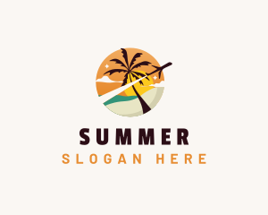 Palm Tree Vacation Travel logo design