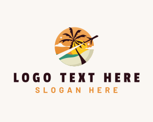 Trip - Palm Tree Vacation Travel logo design