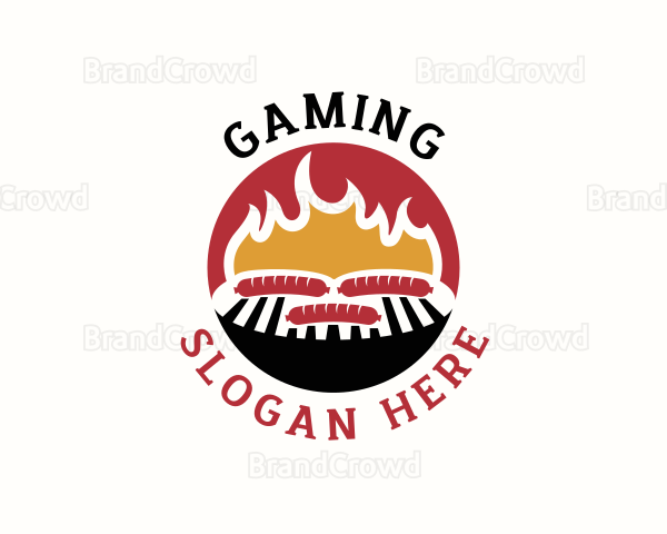 Flame BBQ Sausage Logo