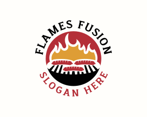 Flame BBQ Sausage logo design