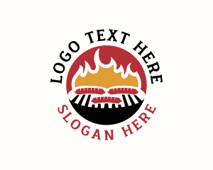 Hot - Flame BBQ Sausage logo design