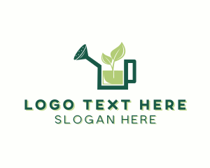 Watering Can Gardening Landscaping Logo