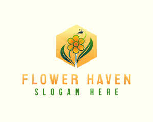  Flower Bee Farm logo design