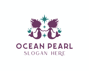 Ocean Mermaid Twins logo design