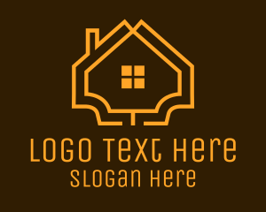 Linear Orange House Logo