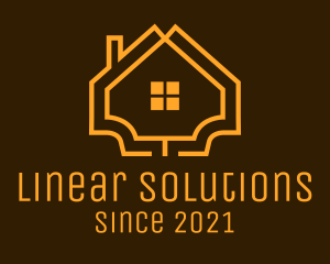 Linear Orange House logo design