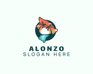 Hawaii Tropical Beach logo design