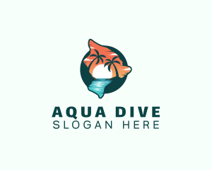 Hawaii Tropical Beach logo design