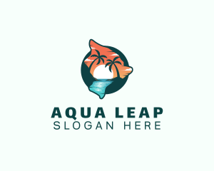 Hawaii Tropical Beach logo design