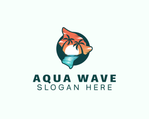 Seascape - Hawaii Tropical Beach logo design