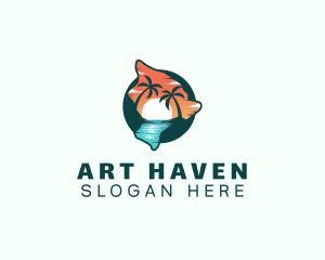 Hawaii Tropical Beach logo design