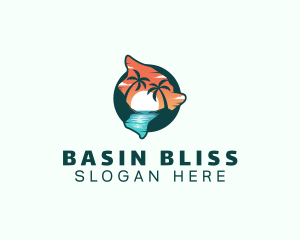 Hawaii Tropical Beach logo design