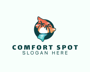 Hawaii Tropical Beach logo design