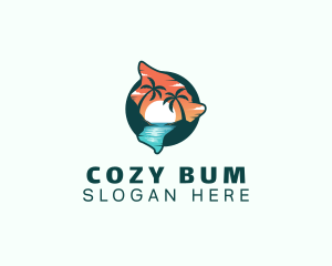 Hawaii Tropical Beach logo design