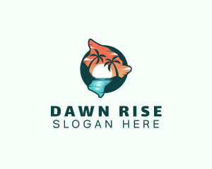 Hawaii Tropical Beach logo design