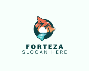 Hawaii Tropical Beach logo design