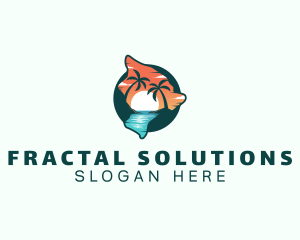 Hawaii Tropical Beach logo design