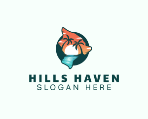 Hawaii Tropical Beach logo design