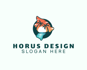 Hawaii Tropical Beach logo design